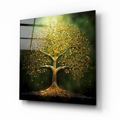 Golden Tree of Life Glass Wall Art - LUXARTDECO