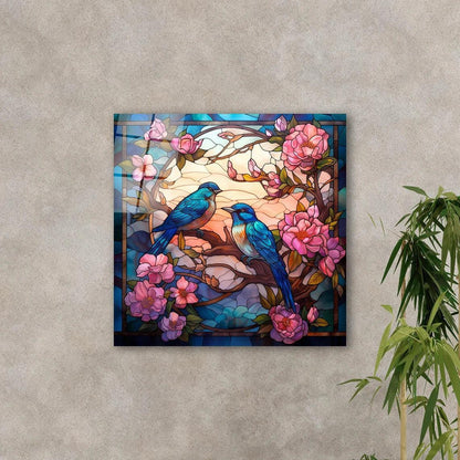 Contemporary Birds Glass Wall Art - LUXARTDECO