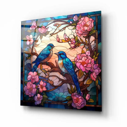Contemporary Birds Glass Wall Art - LUXARTDECO