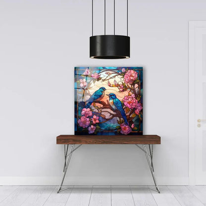 Contemporary Birds Glass Wall Art - LUXARTDECO