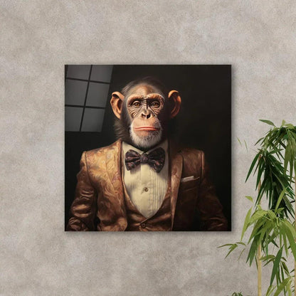 Fashion Monkey Glass Wall Art - LUXARTDECO