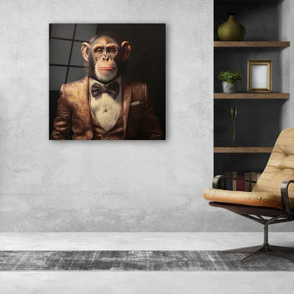 Fashion Monkey Glass Wall Art - LUXARTDECO