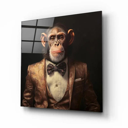 Fashion Monkey Glass Wall Art - LUXARTDECO