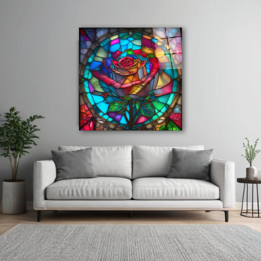 Rose Glass Wall Art