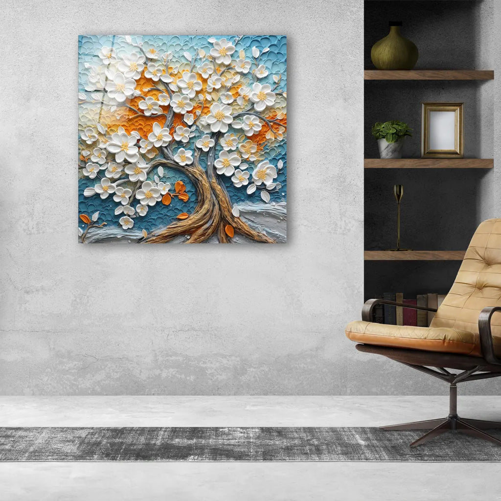 Décoration murale en verre citron