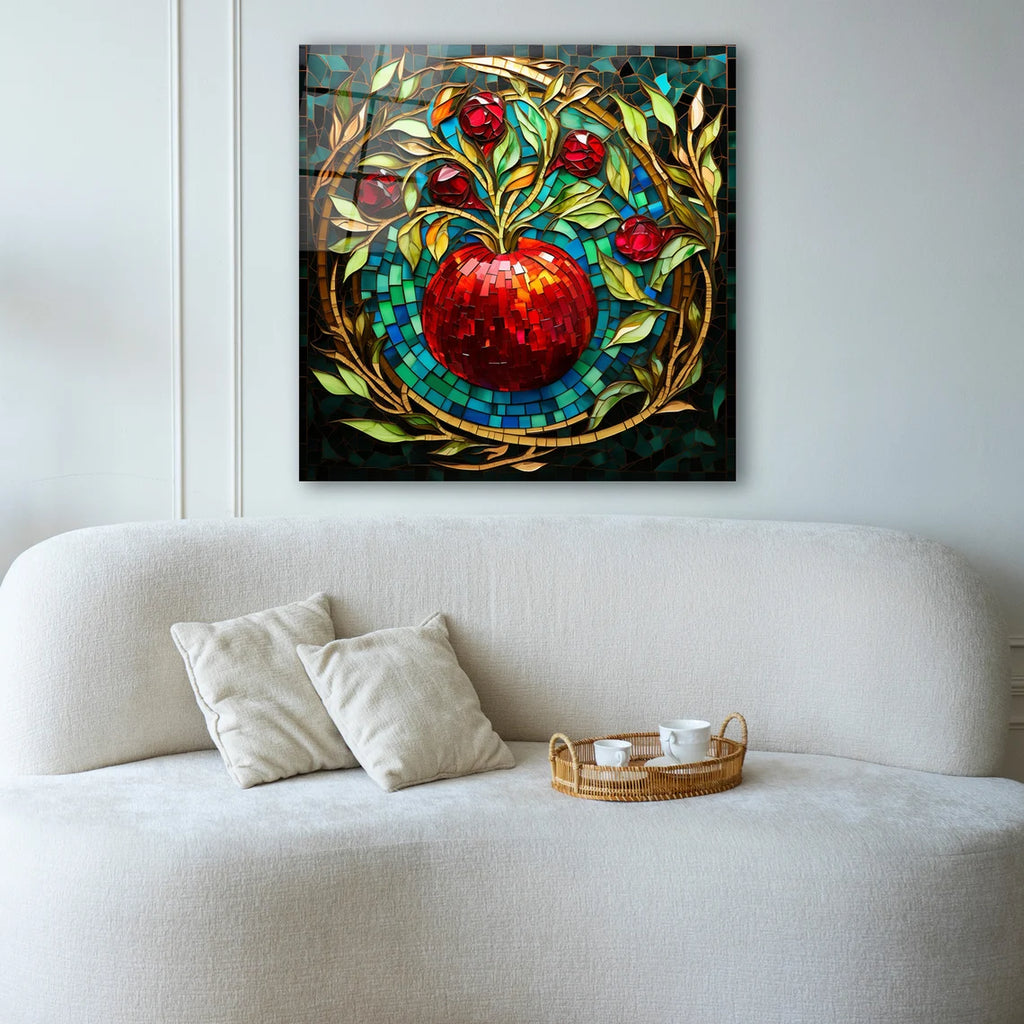 Décoration murale en verre citron