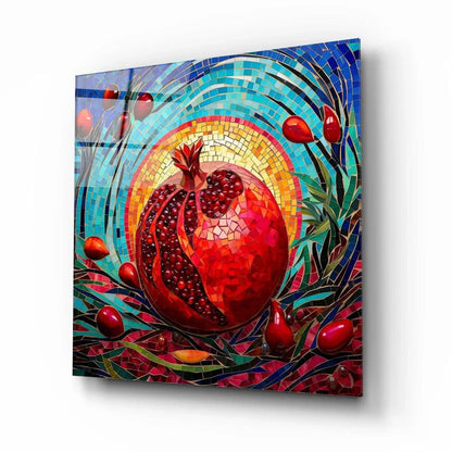 Pomegranate Glass Wall Art - LUXARTDECO