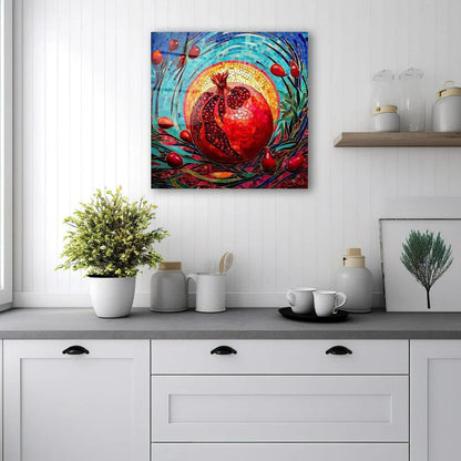 Pomegranate Glass Wall Art - LUXARTDECO
