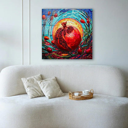 Pomegranate Glass Wall Art - LUXARTDECO