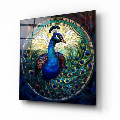 Peacock Glass Wall Art - LUXARTDECO