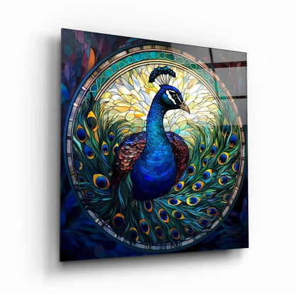 Peacock Glass Wall Art - LUXARTDECO