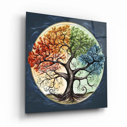 Seasonal Trees Glass Wall Art - LUXARTDECO