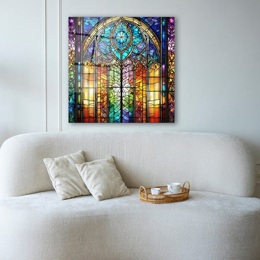 Stained Glass Effect Glass Wall Art