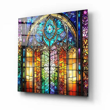 Stained Glass Effect Glass Wall Art - LUXARTDECO