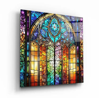 Stained Glass Effect Glass Wall Art - LUXARTDECO