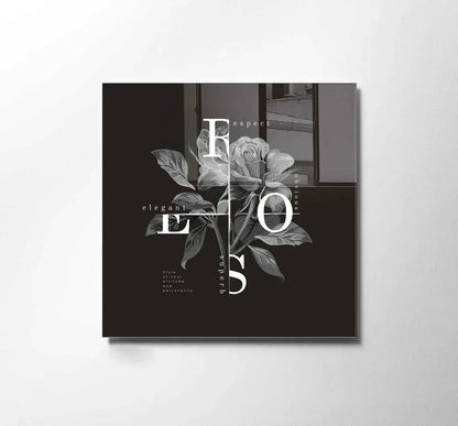 Elegant Rose Glass Wall Art - LUXARTDECO