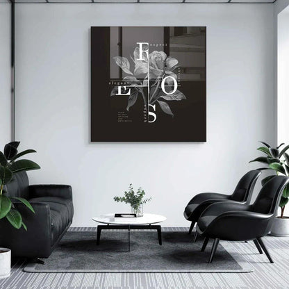 Elegant Rose Glass Wall Art - LUXARTDECO