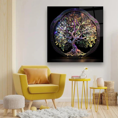 Sacred Tree of Life Glass Wall Art - LUXARTDECO