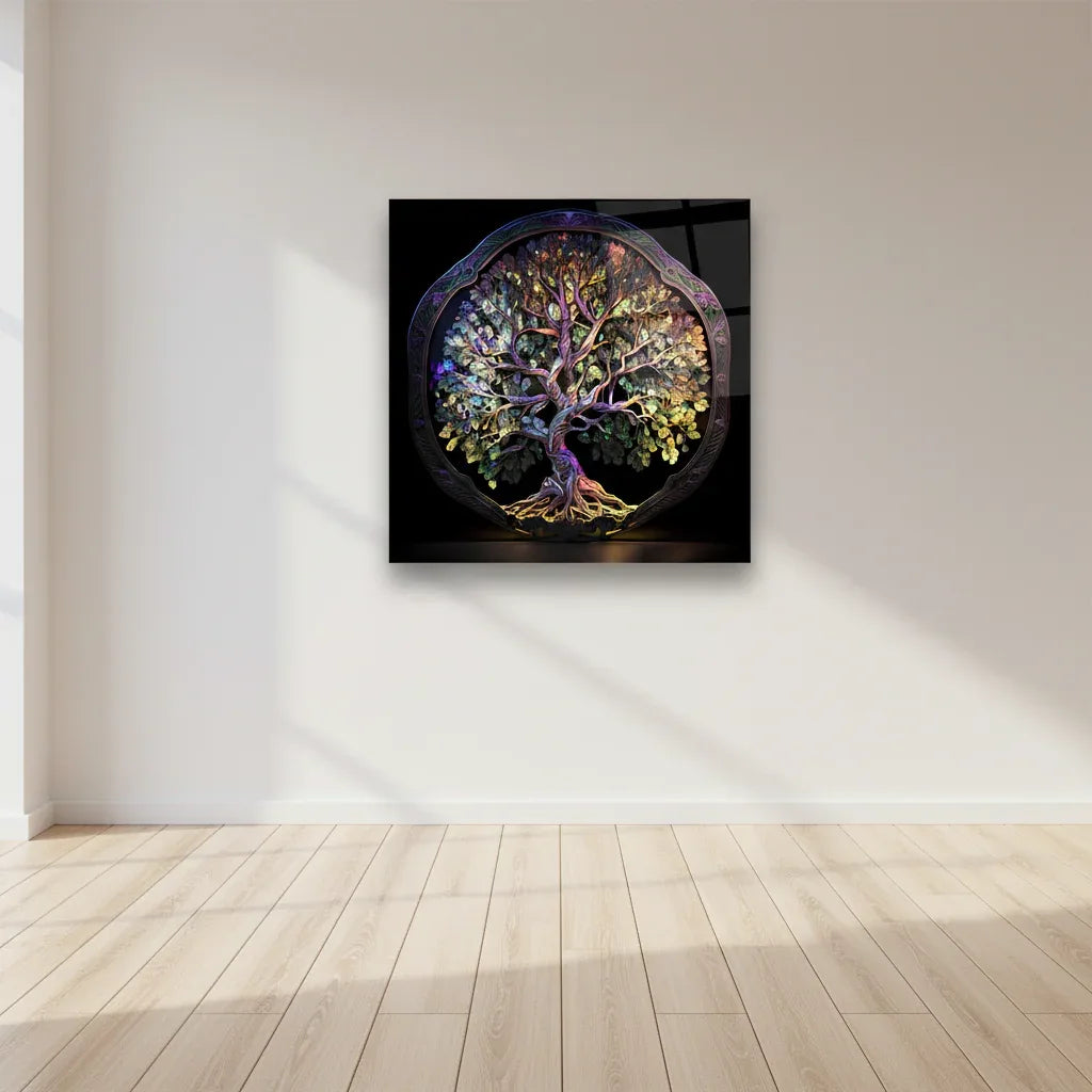 Sacred Tree of Life Glass Wall Art - LUXARTDECO