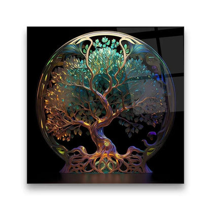 Tree of Life Glass Wall Art - LUXARTDECO