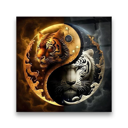 Yin Yang Glass Wall Art - LUXARTDECO
