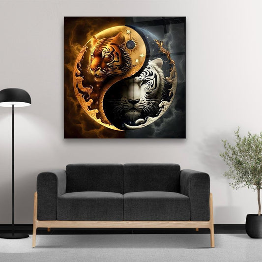 Yin Yang Glass Wall Art