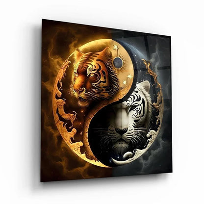 Yin Yang Glass Wall Art - LUXARTDECO