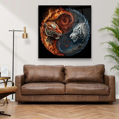 Yin Yang Glass Wall Art - LUXARTDECO