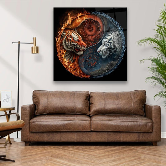 Yin Yang Glass Wall Art