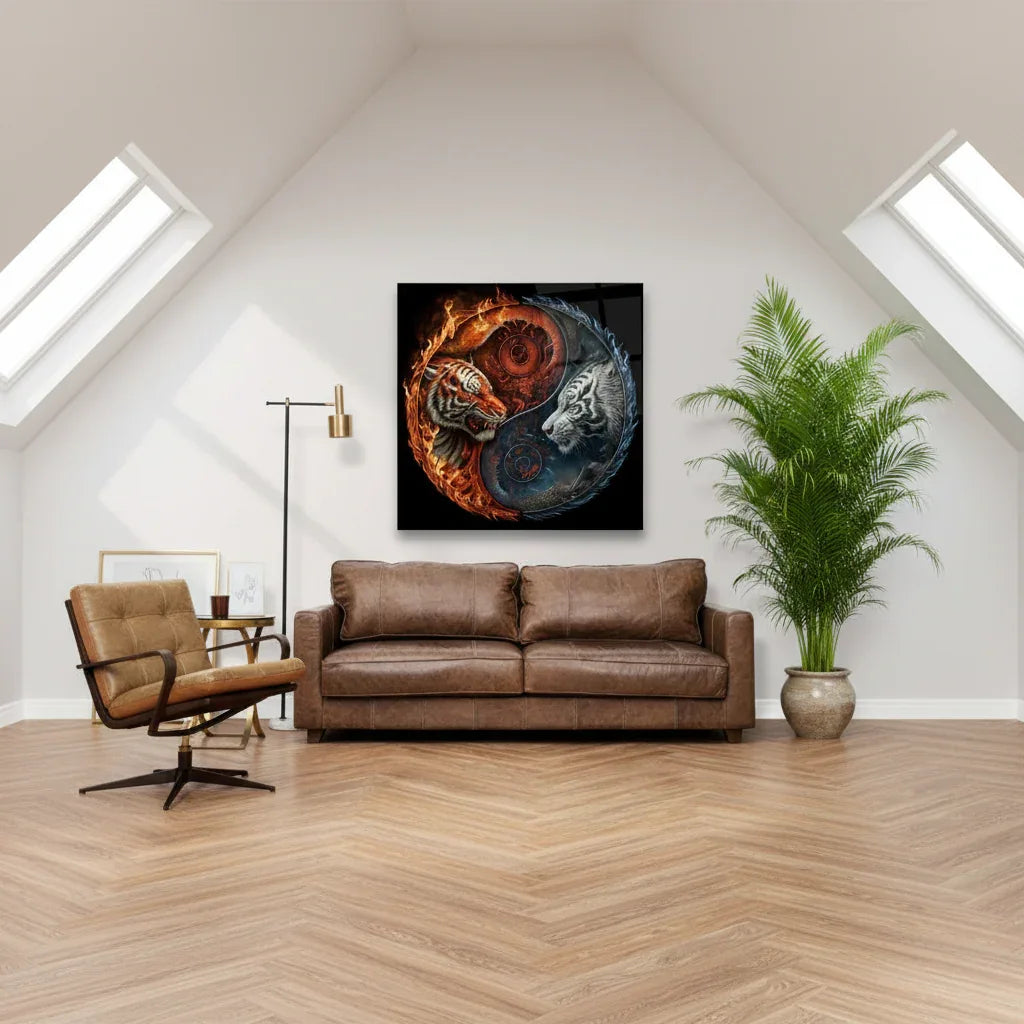 Yin Yang Glass Wall Art - LUXARTDECO
