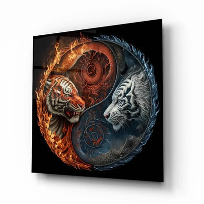 Yin Yang Glass Wall Art - LUXARTDECO