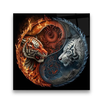 Yin Yang Glass Wall Art - LUXARTDECO