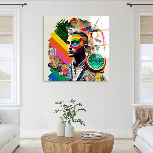 Art Collage Glass Wall Art