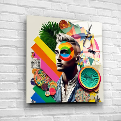 Art Collage Glass Wall Art - LUXARTDECO