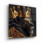 King Lion Glass Wall Art