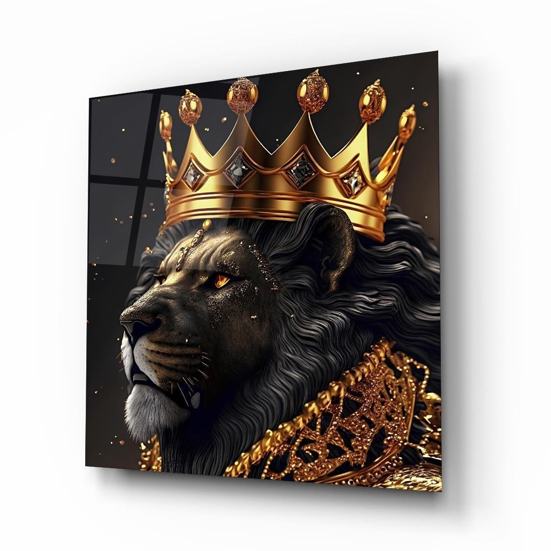 King Lion Glass Wall Art