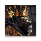 King Lion Glass Wall Art