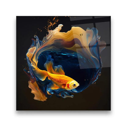 Colorful Fish Glass Wall Art - LUXARTDECO