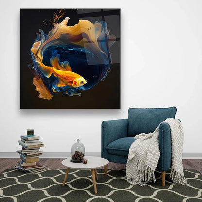 Colorful Fish Glass Wall Art - LUXARTDECO
