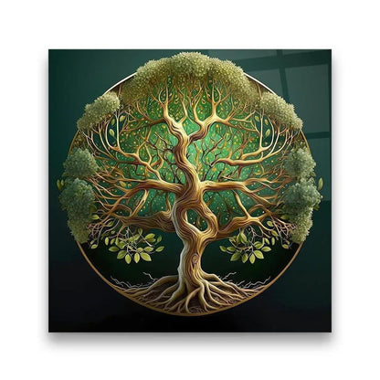 Abstract Tree of Life Glass Wall Art - LUXARTDECO