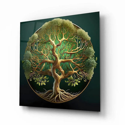 Abstract Tree of Life Glass Wall Art - LUXARTDECO