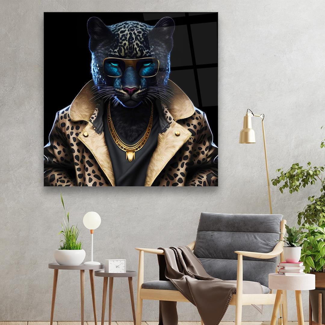 Fashion Pantera Glass Wall Art