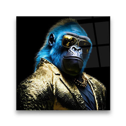 Fashion Monkey Glass Wall Art - LUXARTDECO