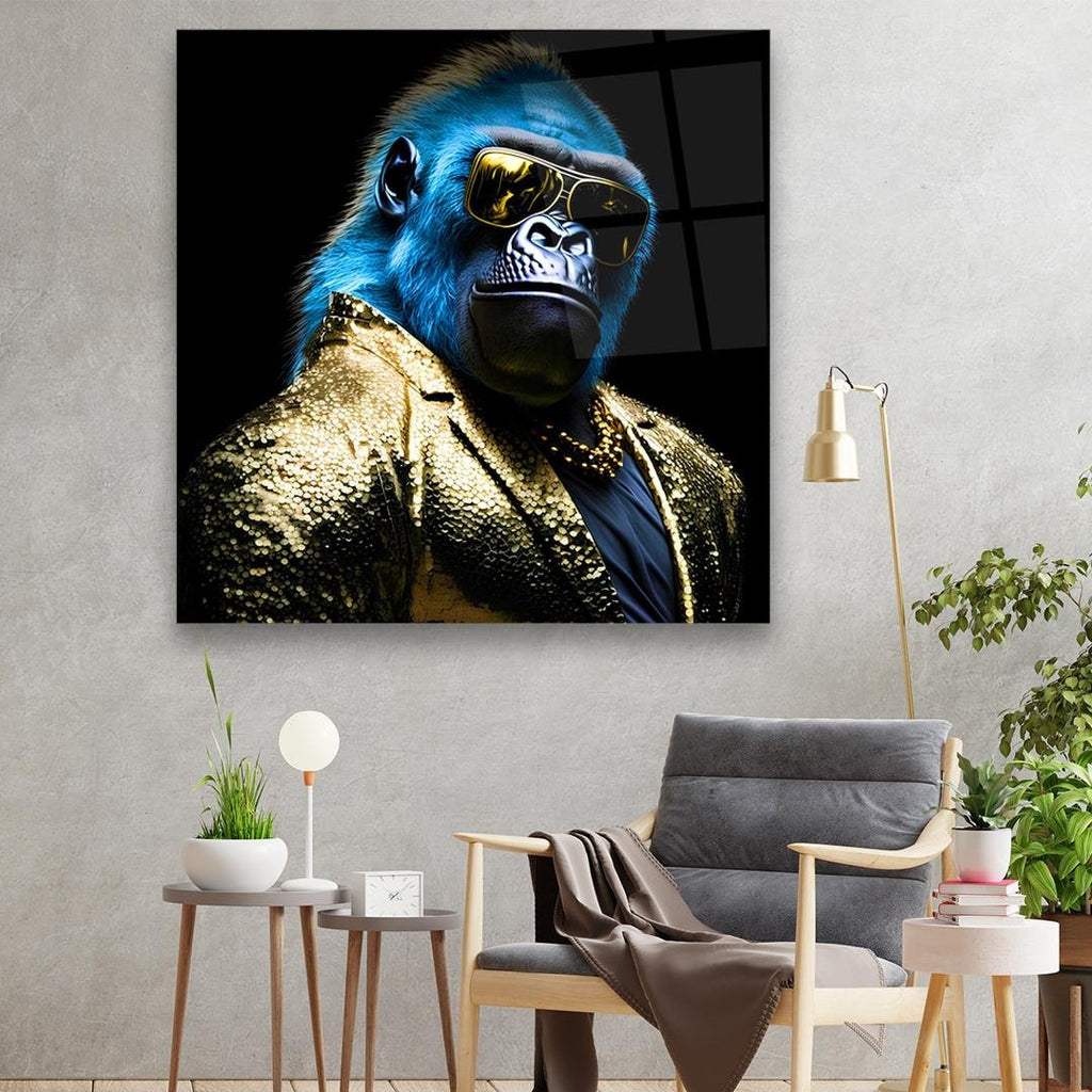 Fashion Monkey Glass Wall Art