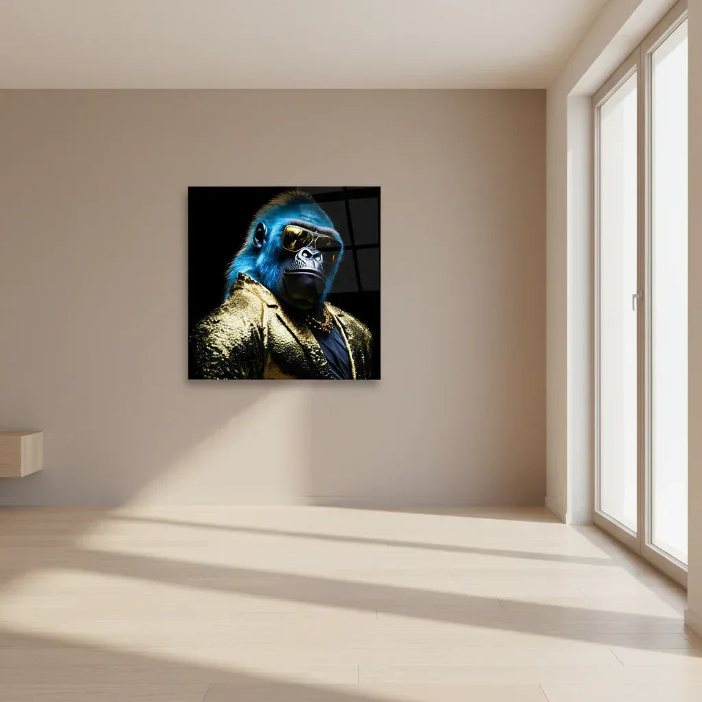 Fashion Monkey Glass Wall Art - LUXARTDECO