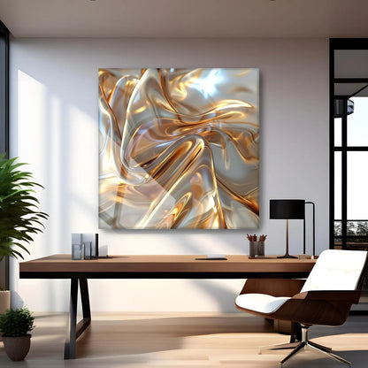 Abstract Gold Glass Wall Art