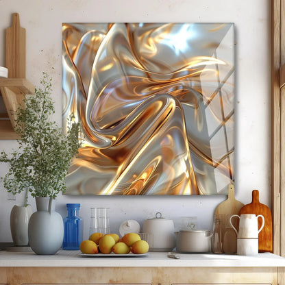 Abstract Gold Glass Wall Art