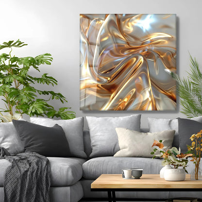 Abstract Gold Glass Wall Art