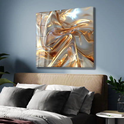 Abstract Gold Glass Wall Art