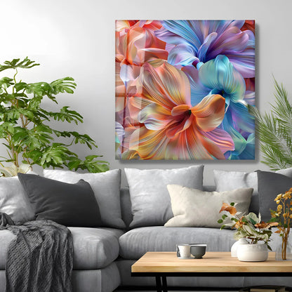 Colorful Flowers Glass Wall Art